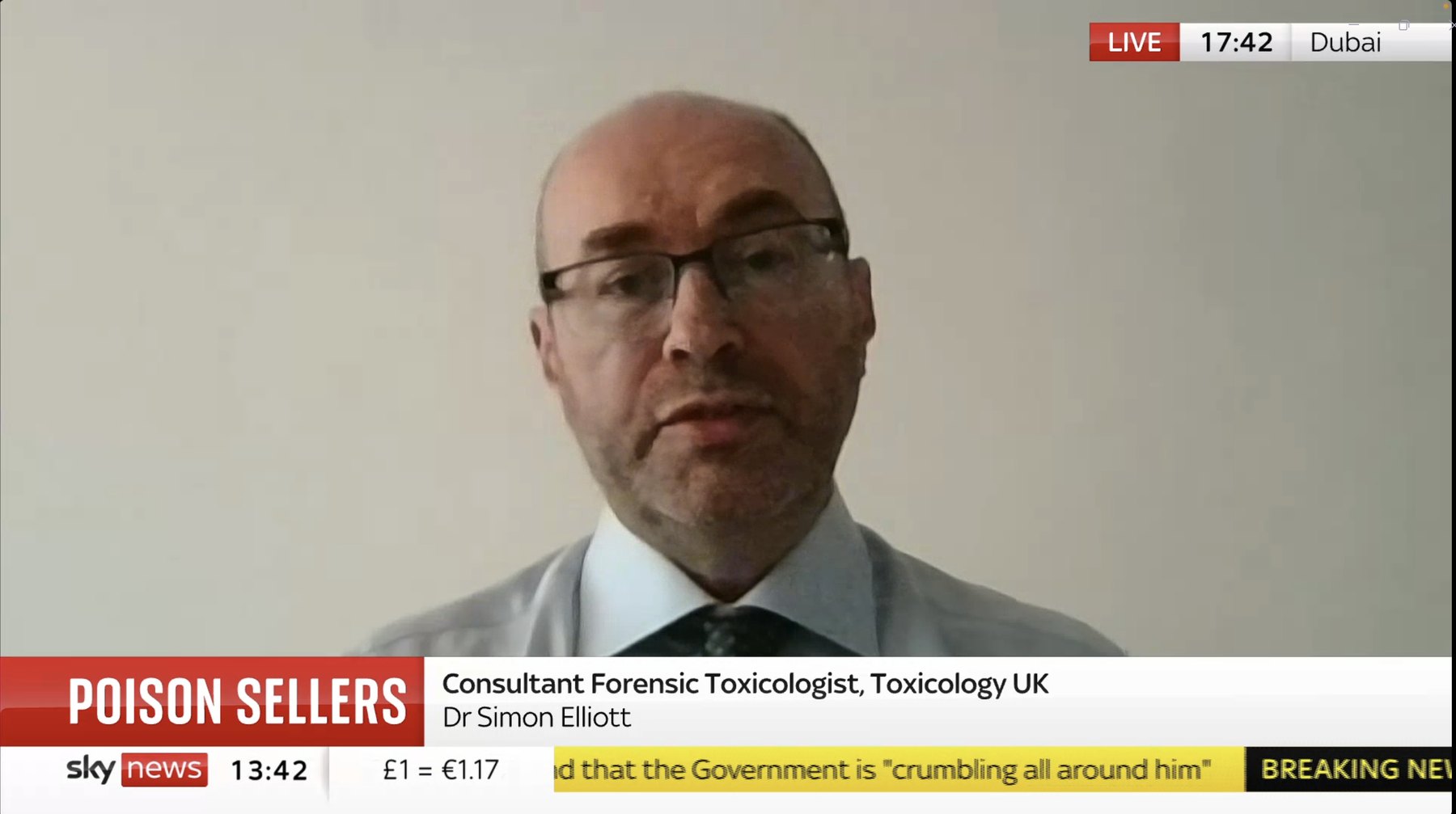 Dr Simon Elliott interviewed on Sky News